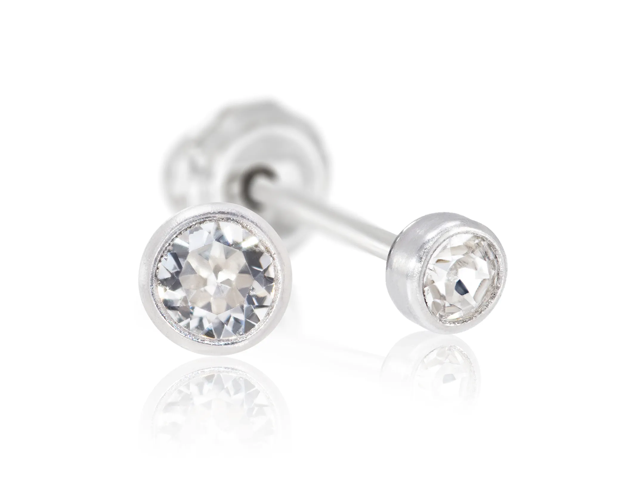 Titanium 4mm Crystal Stud  Price: $50 Lennons W.B. Wilcox Jewelers New Hartford, NY