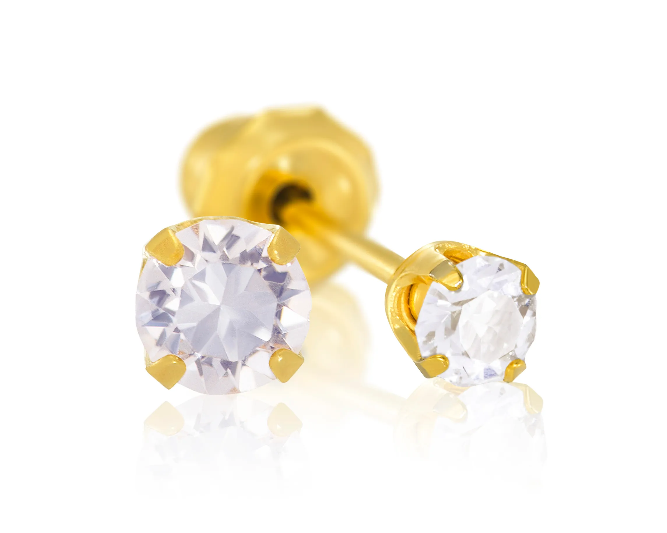 14kt Yellow Gold 3mm CZ Round Stud Price: $80 Lennons W.B. Wilcox Jewelers New Hartford, NY