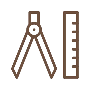 Compass and ruler icon for custom jewelry design. Click to learn more about custom designs.