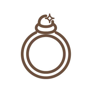 Brown outline of a ring icon. Click to learn more about cleaning and inspection services.