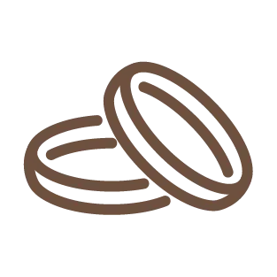 Two interlocking rings icon. Click to learn more about rhodium plating services.