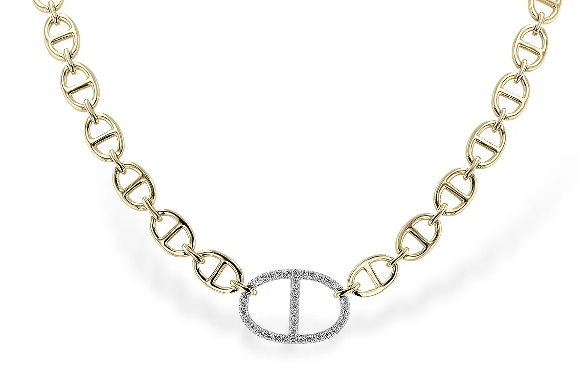 Allison Kaufman Diamond and Yellow Gold Mariner Link Necklace Allison Kaufman .65ctw diamond and 14k yellow gold mariner link necklace, 17 inches, $8,485. Lumina Gem Hampstead, NC