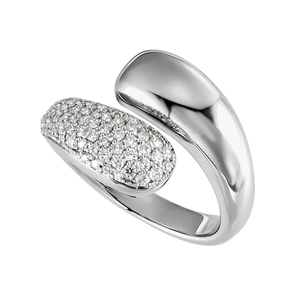 Stylish silver fashion ring with sparkling diamond accents. Click to Shop Now at Mead Jewelers, Enid.