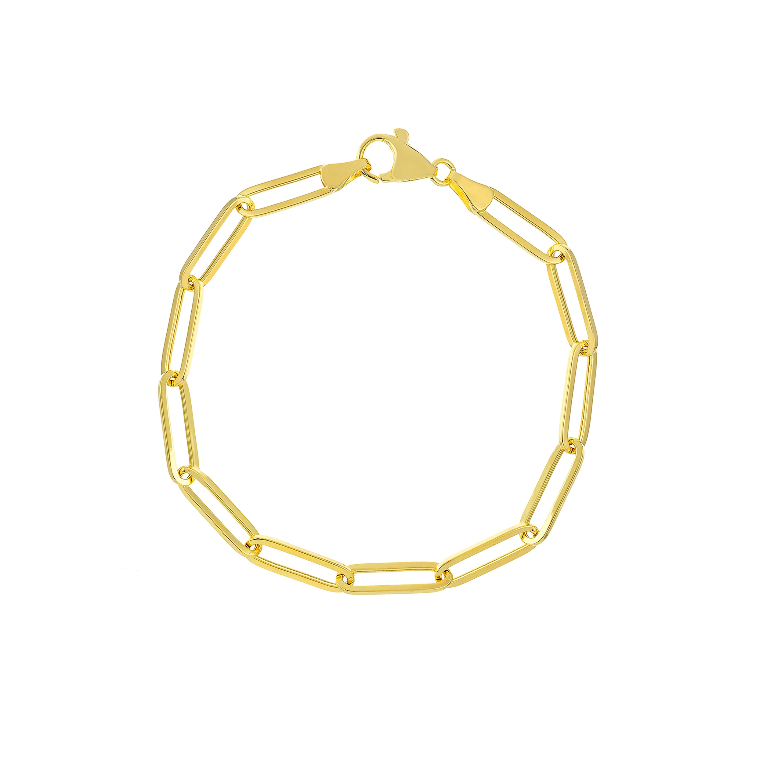 14K Yellow Gold 5mm Paperclip Bracelet