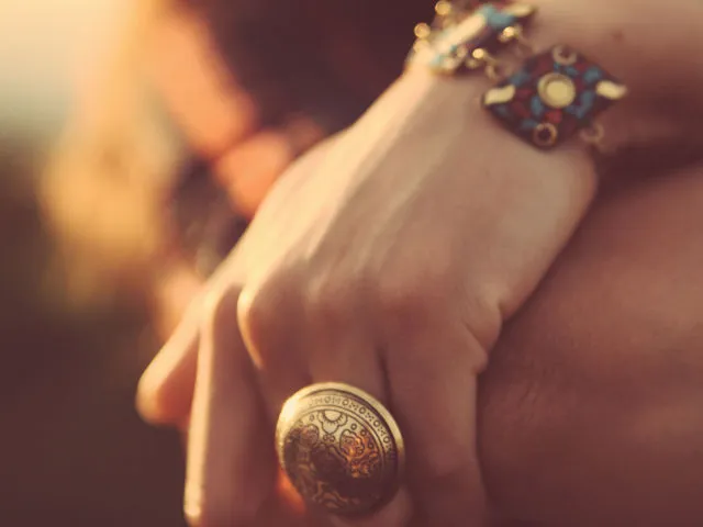 Model Wearing an Estate Ring and Bracelet