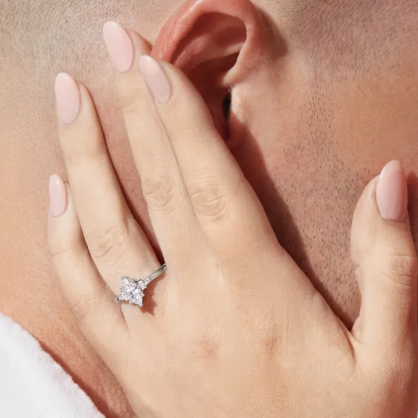 marquise diamond, three stone ring
