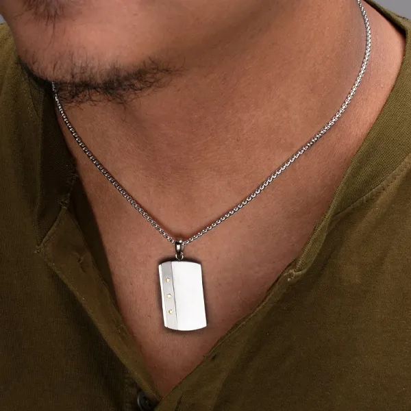 men jewelry, dog tag necklace