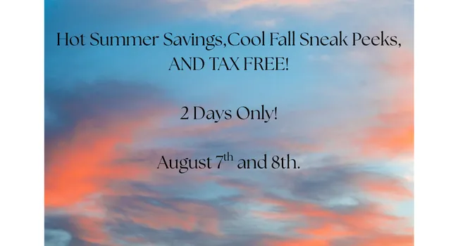Ohio Tax Free Weekend Clothing and Footwear Sale