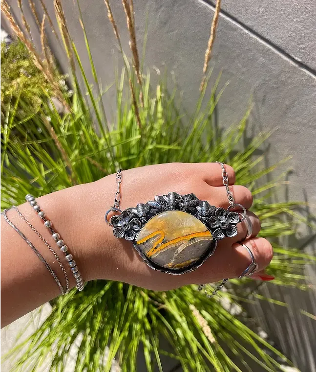 Bumble Bee Jasper Striking yellows & warm orange in one stone. Michael & Sons Jewelers Reno, NV