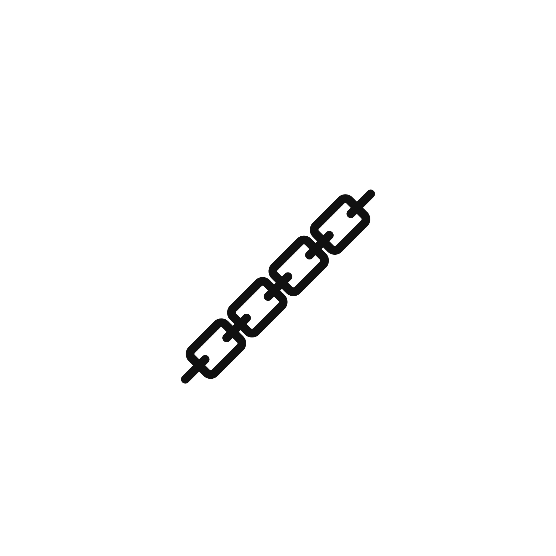 Black chain icon representing permanent jewelry chain options.