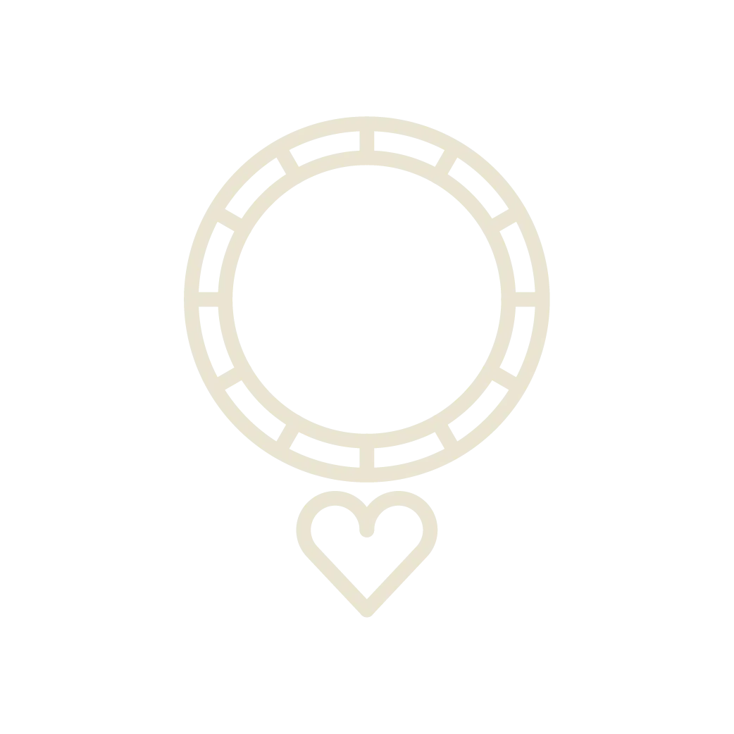 Outline of a circular pendant with a heart, representing permanent jewelry. Click to learn more about Michael & Son's Jewelers.