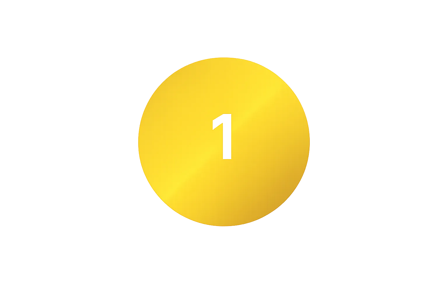 Golden medal with number 1 on a textured background.