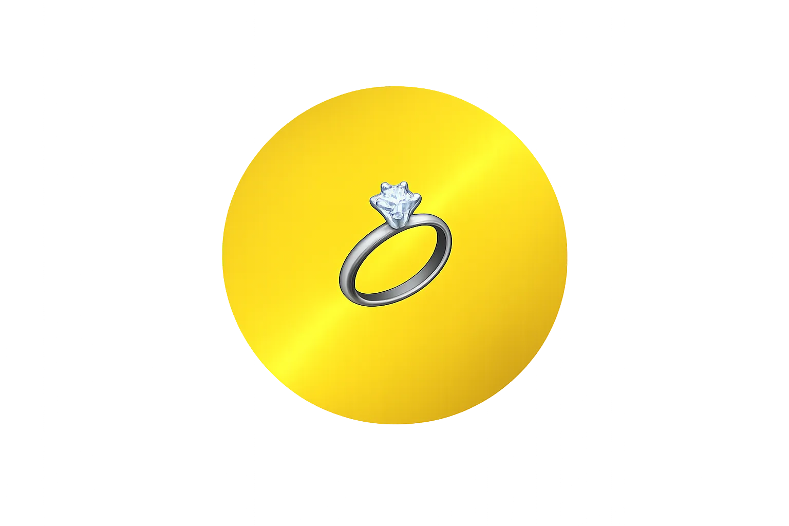 Diamond ring on a yellow background with abstract lines.
