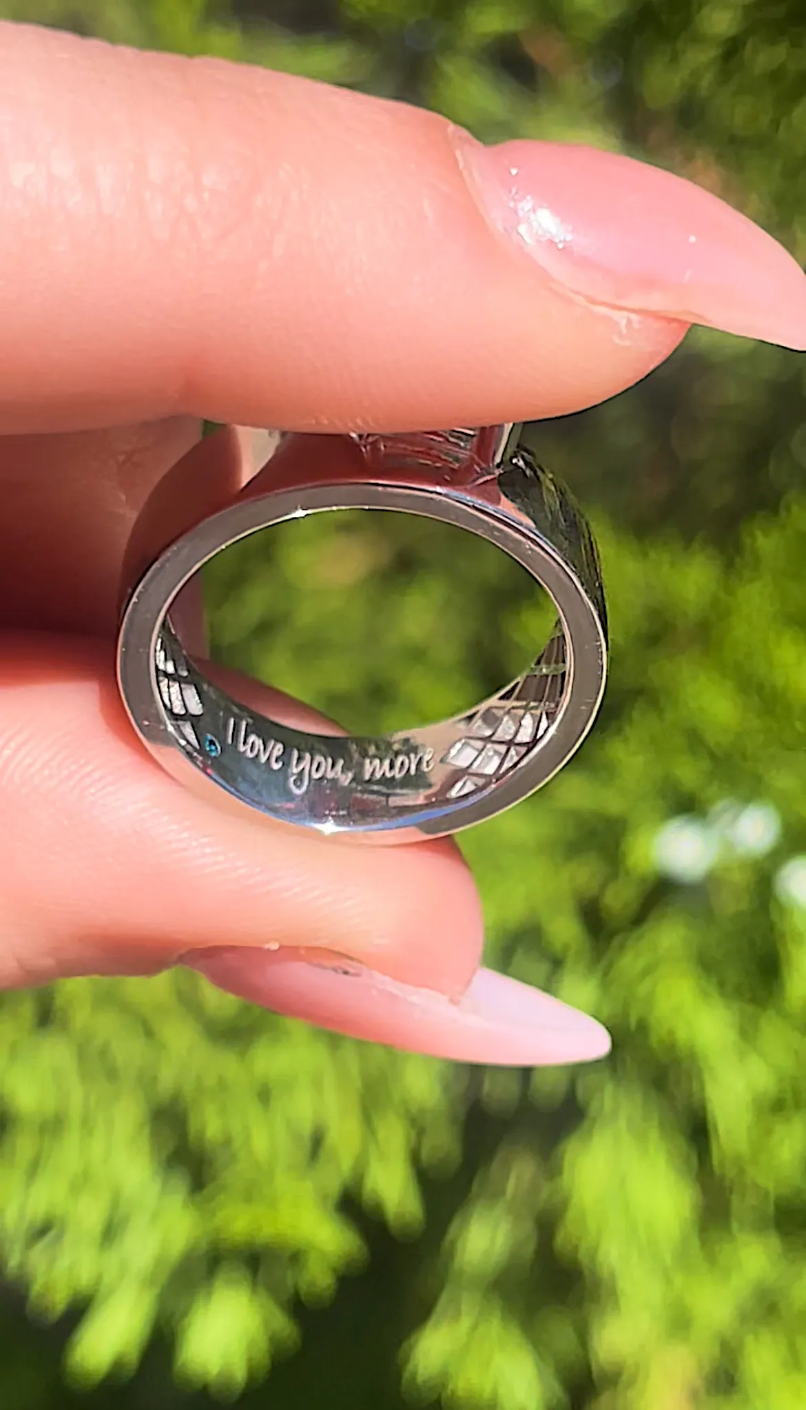 Engraving detail on a piece personalized in store