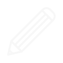 A simple white pencil icon on a transparent background.