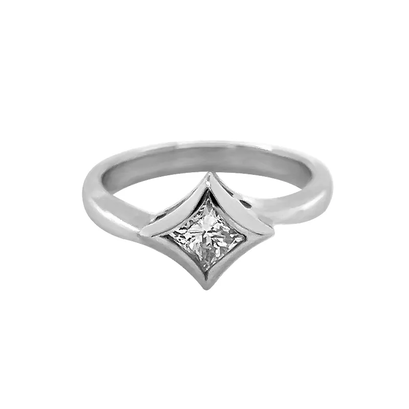 Elegant White Gold Unique Engagement Ring