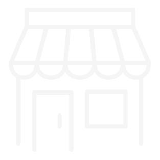 Pixelated icon of a storefront with an awning and door.