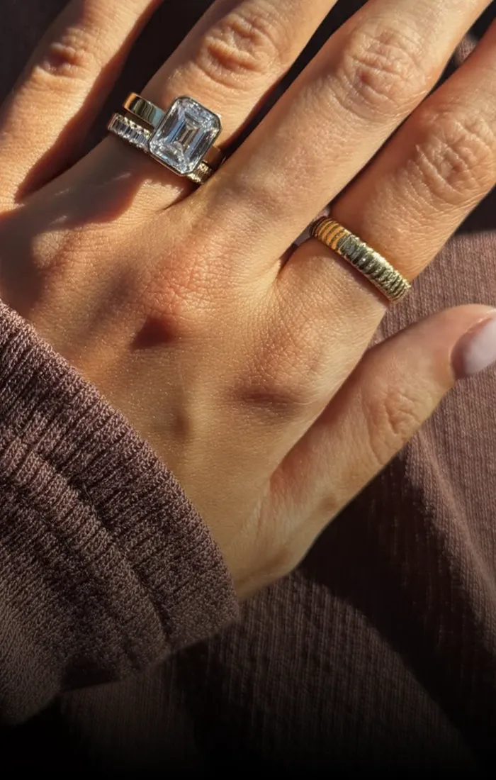 Sylvie gold and diamond engagement rings at the Midtown Jewelers bridal trunk show in Herndon, VA