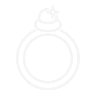 A pixelated outline of a ring with a round gemstone on top.