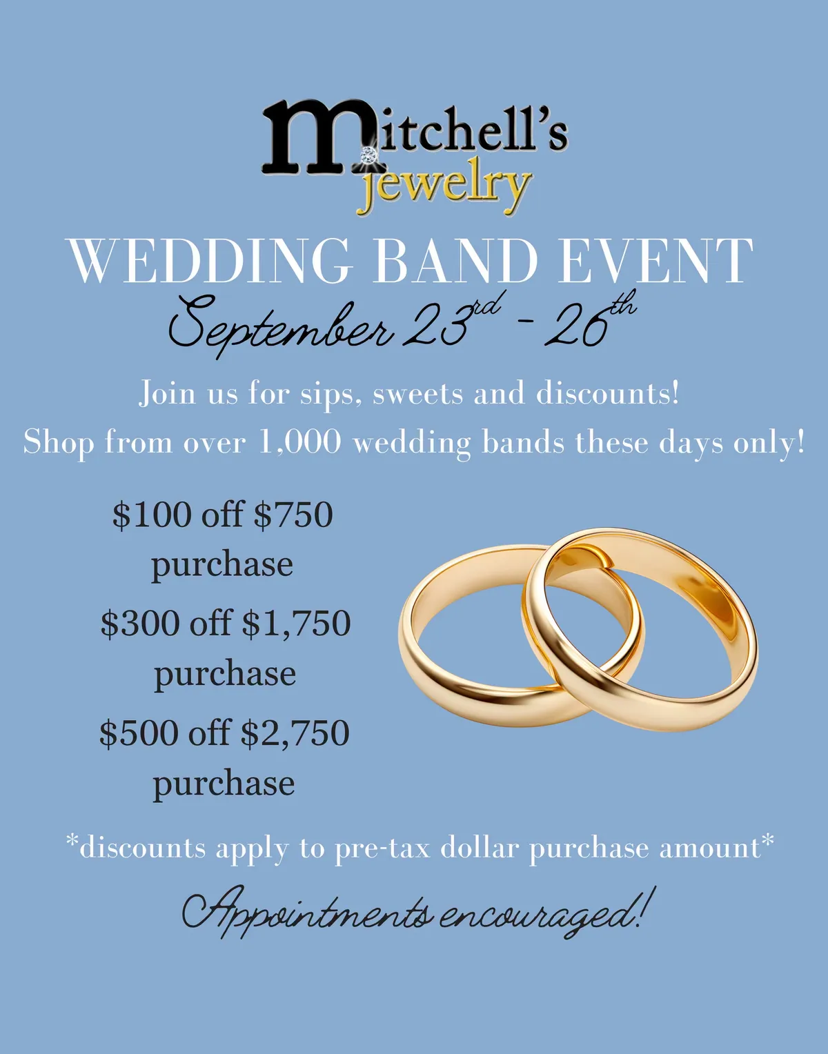 Shop our Wedding Band Event and save on over 1000 bands!