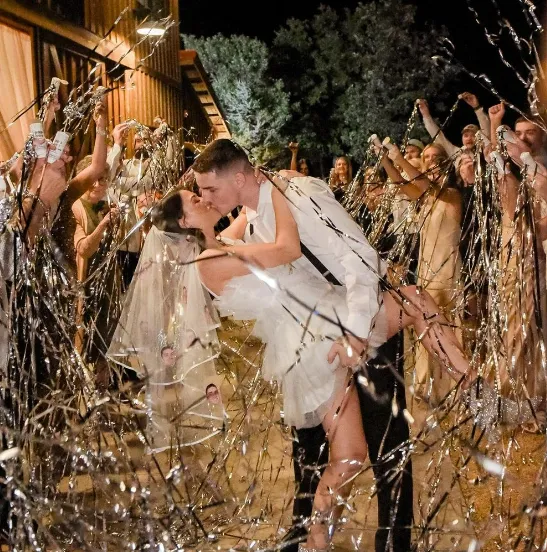  Cue the confetti! Congratulations Morgan and Dalton! We are so happy for y’all! #PopFizzClink Mitchells Jewelry Norman, OK