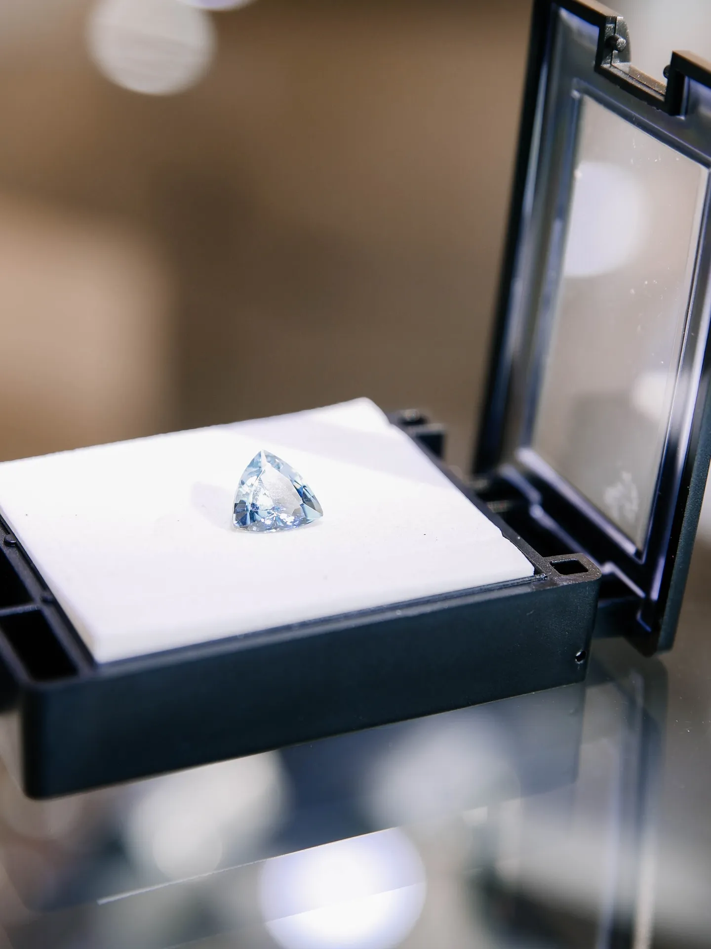 Gemstone in presentation box at Mitchell's Jewelry Norman Oklahoma