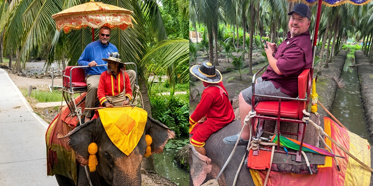 Bryan Cannon inspecting gemstones at the Thailand gem market