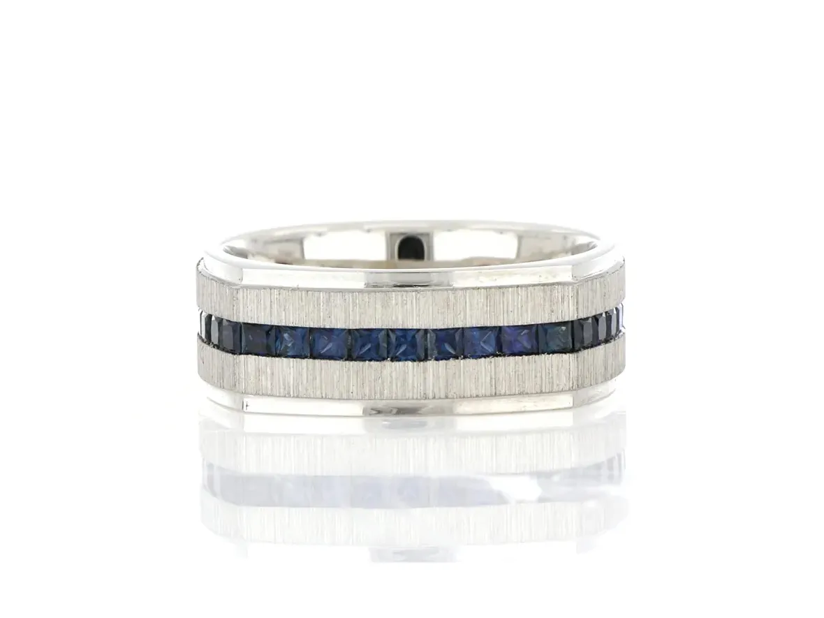White Gold Band with Sapphires | Monarch Jewelry Winter Park, FL
