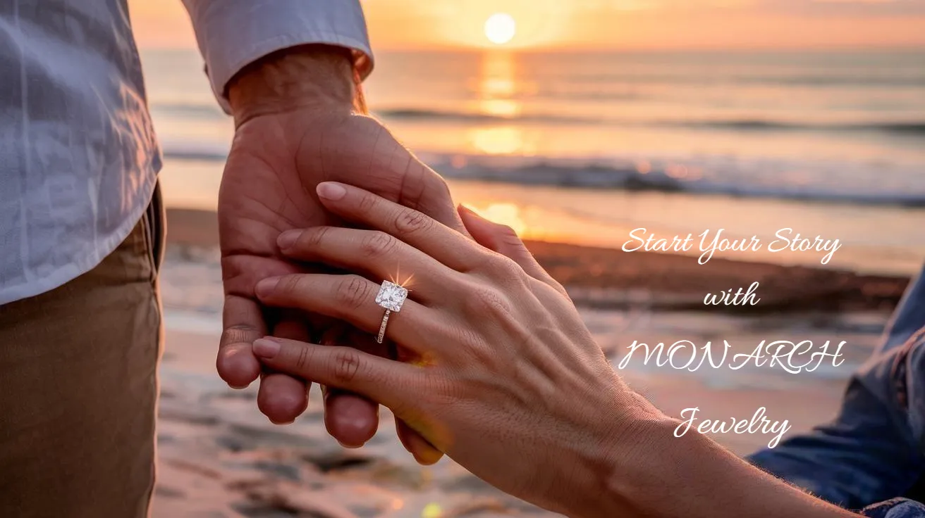 Estate jewelry sale banner featuring rings and pearls, inviting to explore the collection at Monarch Jewelry. Click to explore!