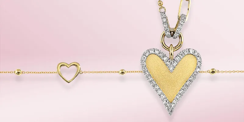 Heart-inspired Designs Playful yet heartfelt styles are a perfect nod to Valentine&rsquo;s Day. It&rsquo;s a lovely way to say &ldquo;I love you&rdquo; in a wonderful and wearable way. We&rsquo;ve fallen for this silver heart necklace and this gold paper clip and heart necklace. Moore Jewelers Laredo, TX