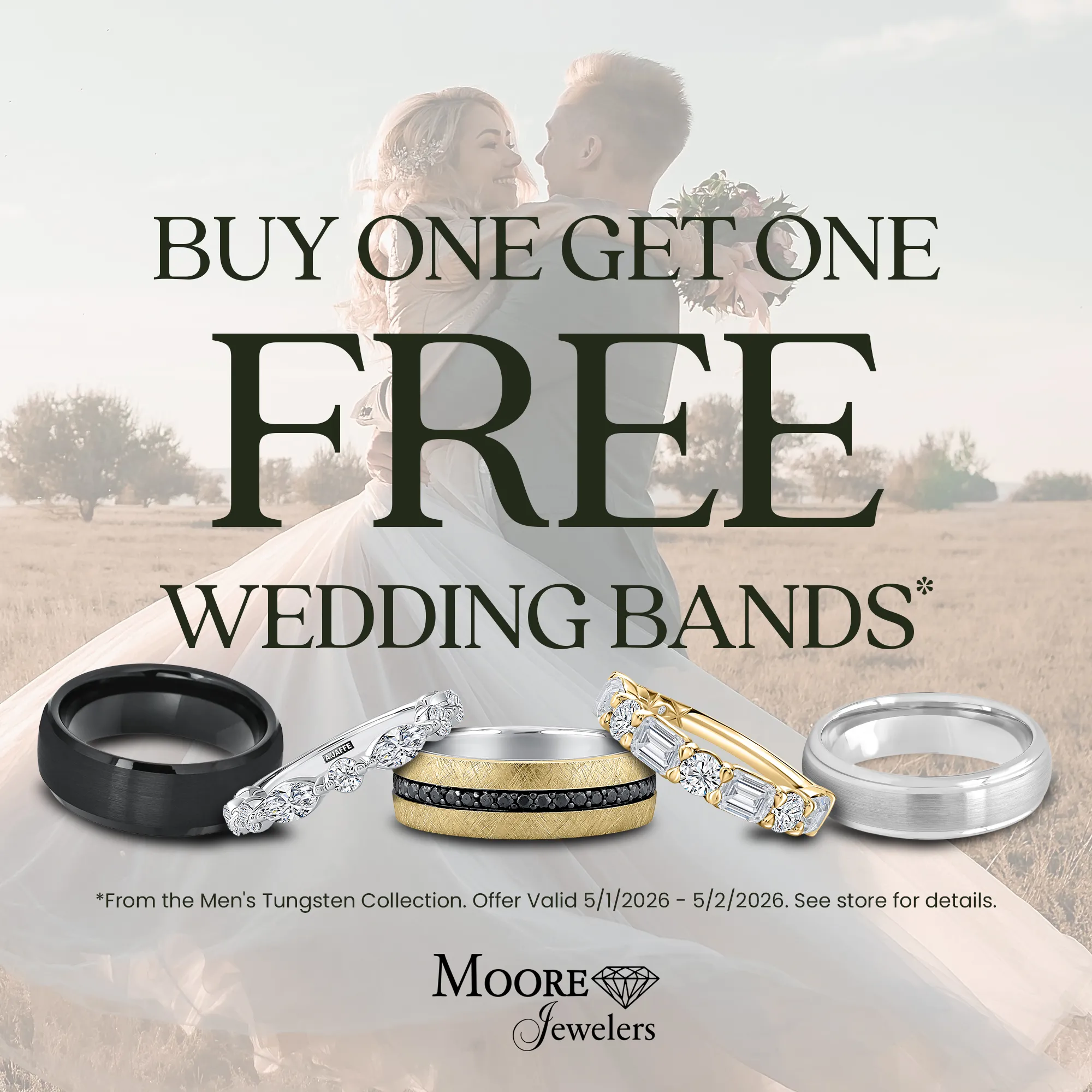 buy one get one free wedding bands