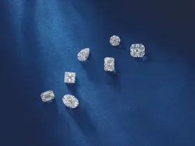 Loose natural and lab-grown diamonds in assorted shapes