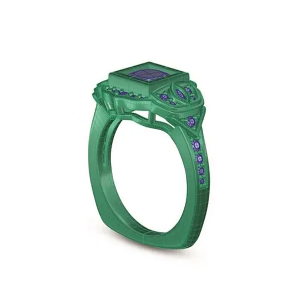 3D CAD rendering of a custom ring