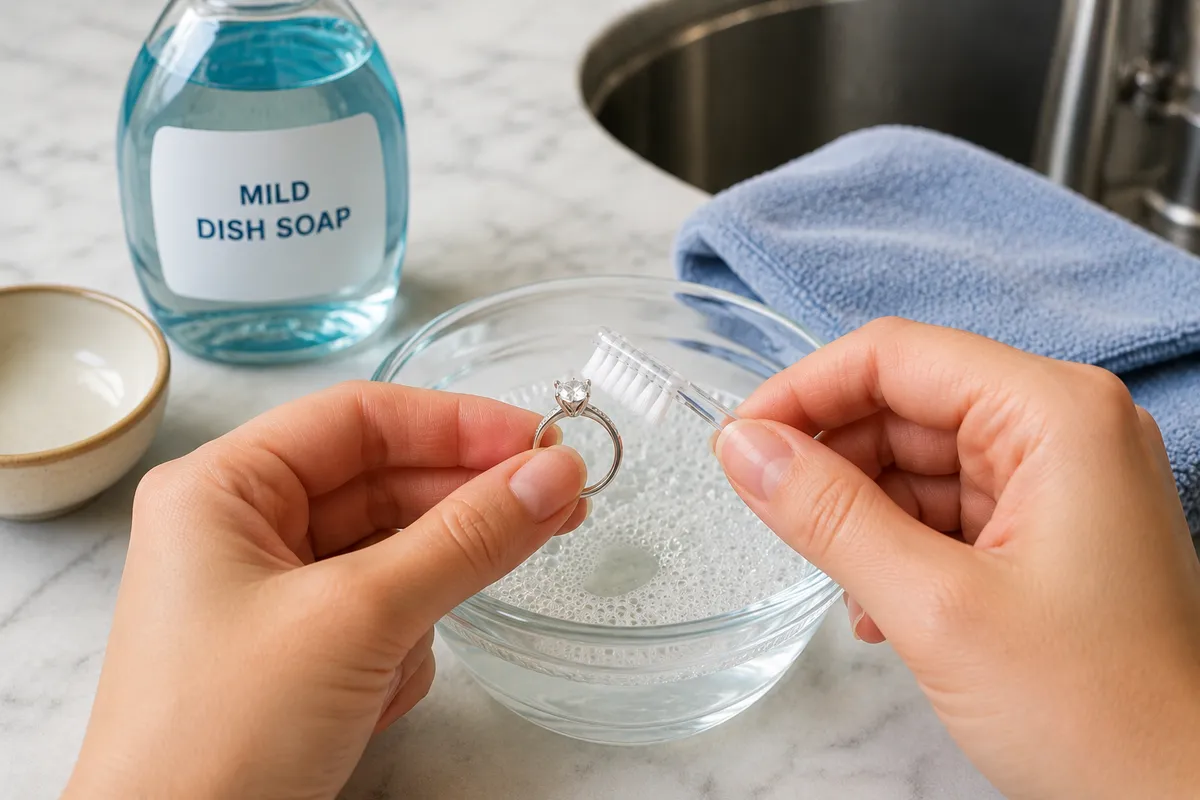  How do I clean my diamond ring at home?