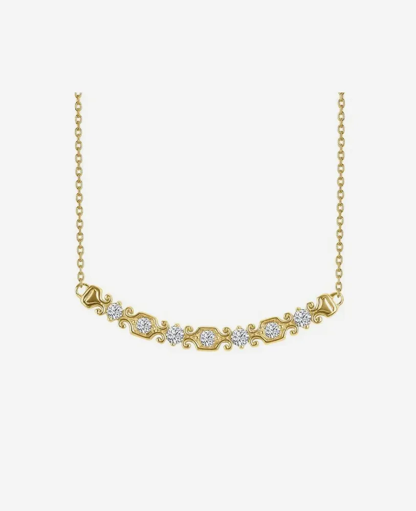 Elegant gold necklace with sparkling diamonds, perfect for any occasion. Shop now at Nelson Jewelry, Ltd. in Spencer.