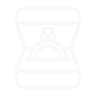 White hourglass icon on a gray background.