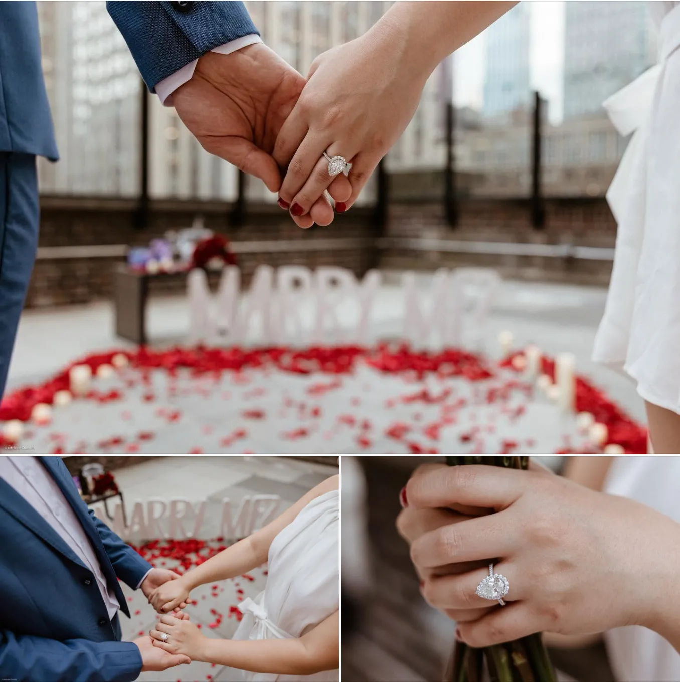 Couple celebrating engagement Pearce Jewelers NH