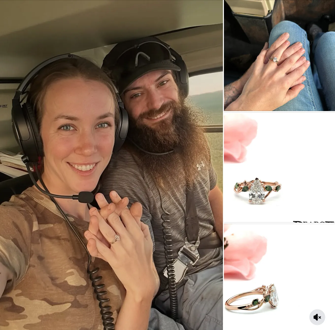 Couple with engagement ring Pearce Jewelers NH
