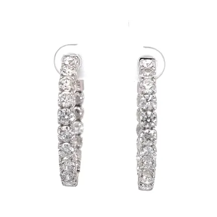 Hoops & Huggies Diamond Hoop Earrings - Effortless Sophistication Peran & Scannell Jewelers Houston, TX