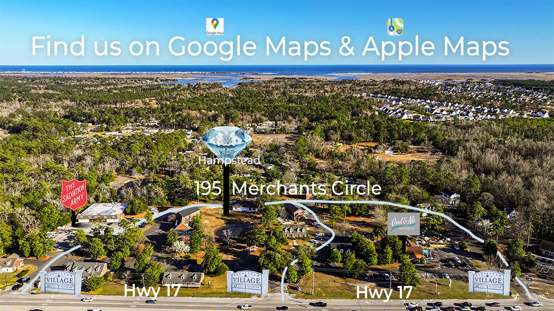 All roads lead to the Beautiful Hampstead Location off Hwy 17  Perrys Emporium Wilmington, NC