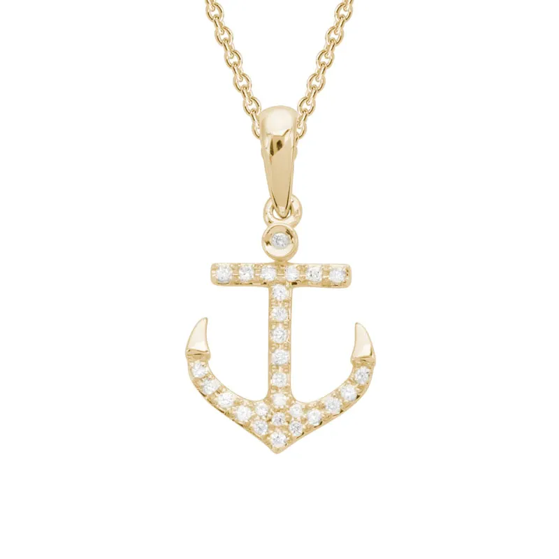 gold and diamond anchor necklace availabale at Peter & Co. Jewelers Avon Lake, OH