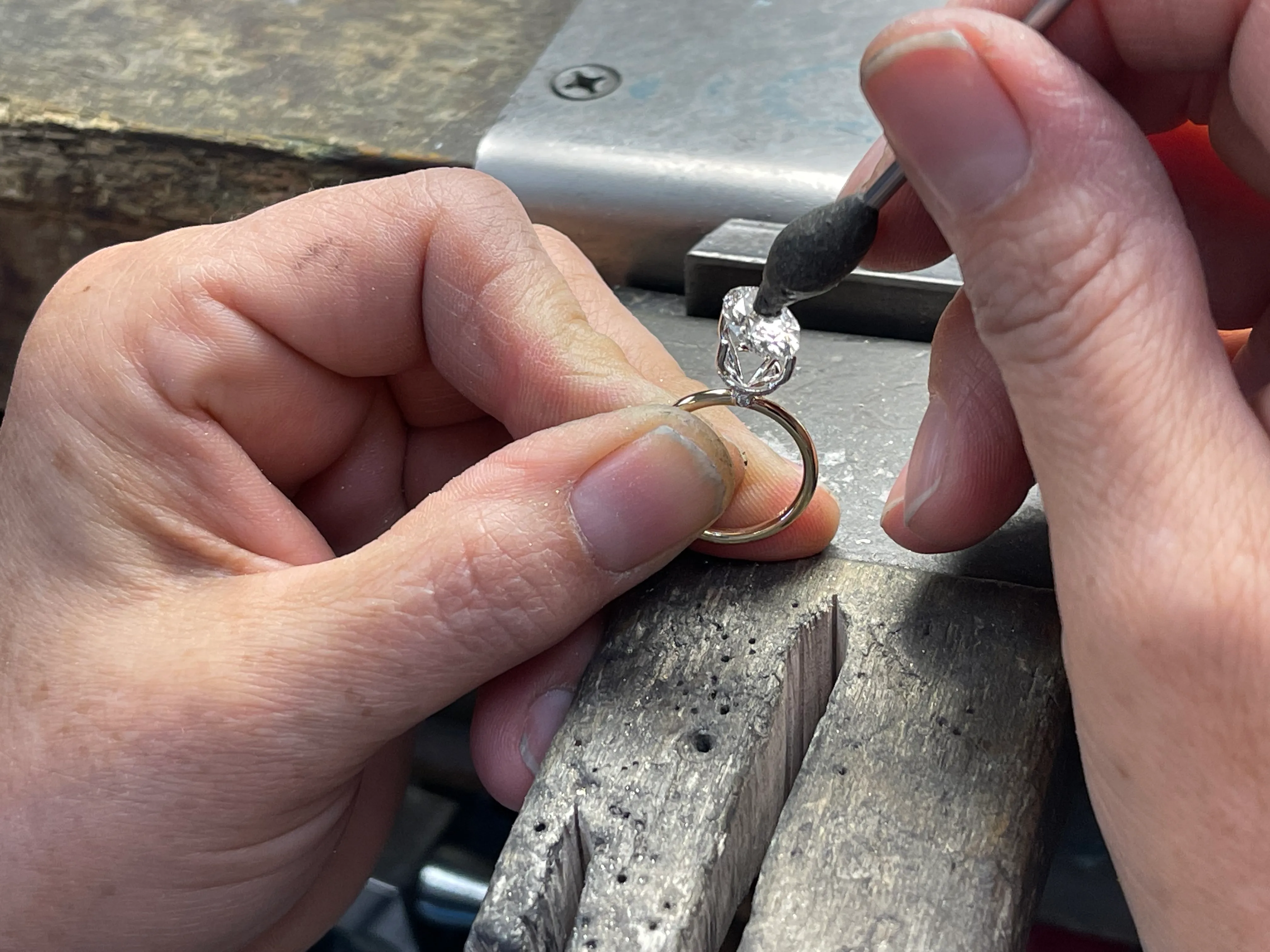 Gold and Diamonds We also employ a certified master goldsmith who can perform ring resizing, diamond resetting, chain repairs, a