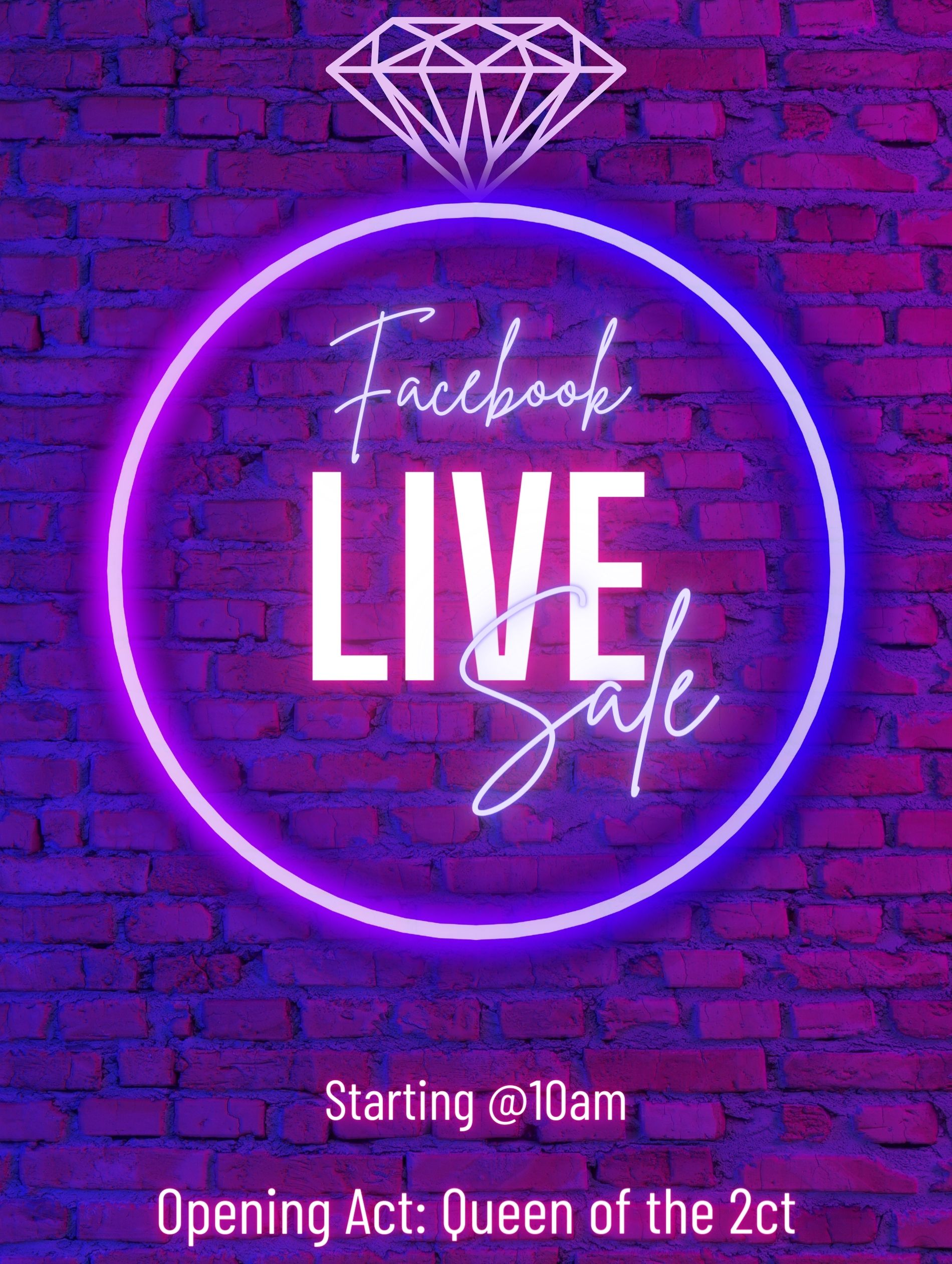 Our first ever LIVE sale on Facebook.  Join Us.