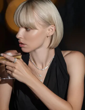multiple layered diamond necklace create a stunning look at Peter & Co. Jewelers Avon Lake, OH