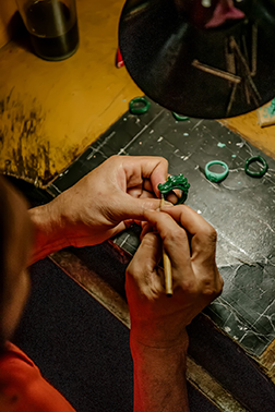 Bali Jeweler Working on John Hardy Rings.