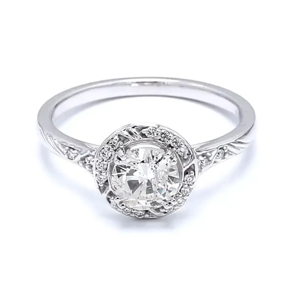 14K White Gold 1.01ctwHalo Diamond Engagement Ring100-00493 50% OFF - was $3590 Raleigh Diamond Fine Jewelry Raleigh, NC