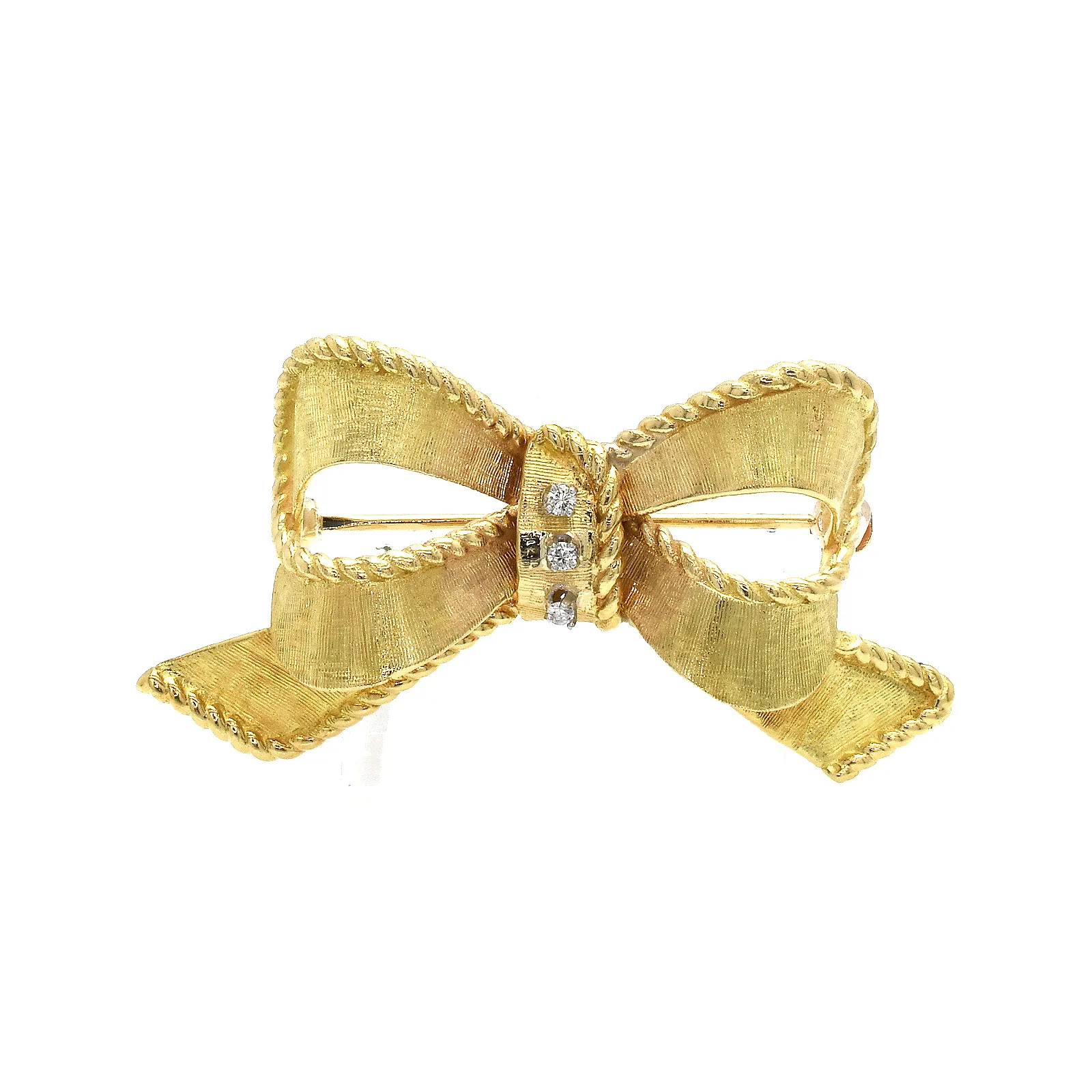 $1179 18K Yellow Gold BowDiamond Accents180-00026 Raleigh Diamond Fine Jewelry Raleigh, NC