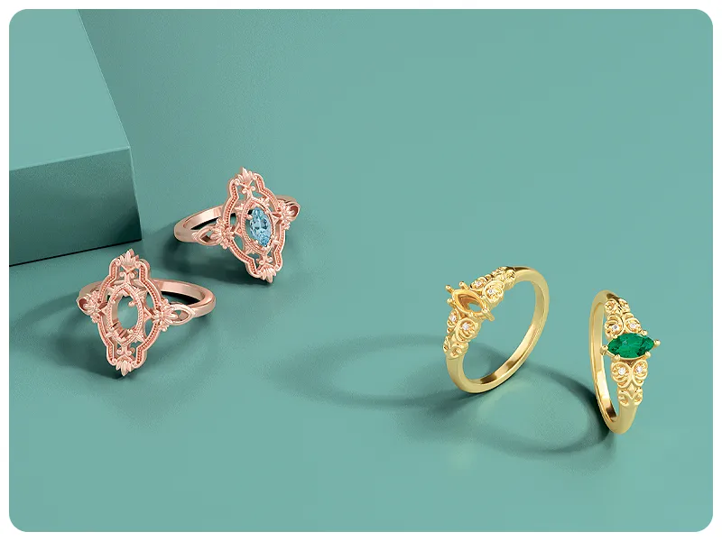 Shop Romantic and Vintage-inspired Semi-mounts at Raleigh Diamond, NC