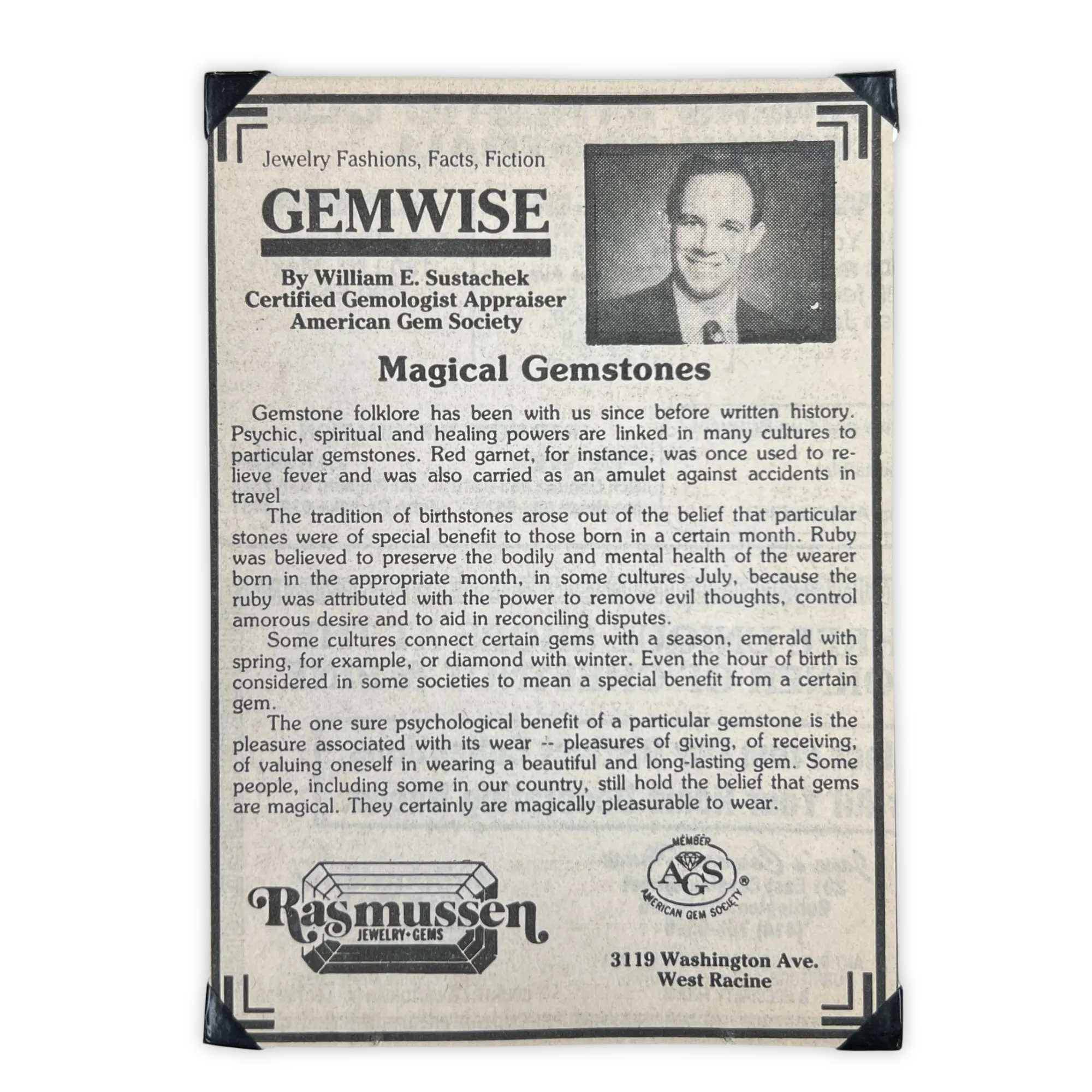 Magical Gemstones July 15th, 1989 Rasmussen Diamonds Mount Pleasant, WI