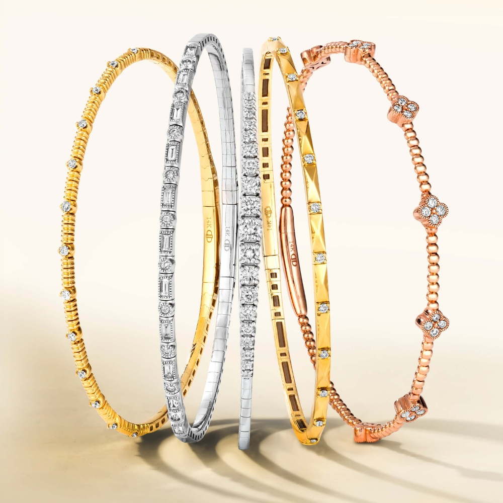 Shop Flexible Diamond Bangle Bracelets on sale now at Robert Irwin Jewelers in Memphis, TN with free shipping.
